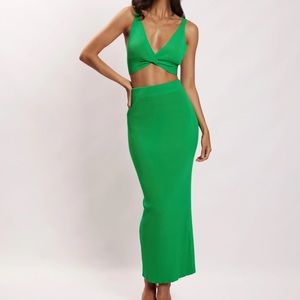 KAESHA
Twist Front Knit Top and skirt